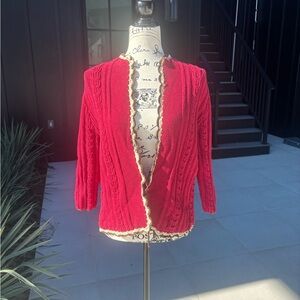 🧶 Vintage Anne Klein Red Knit Cardigan